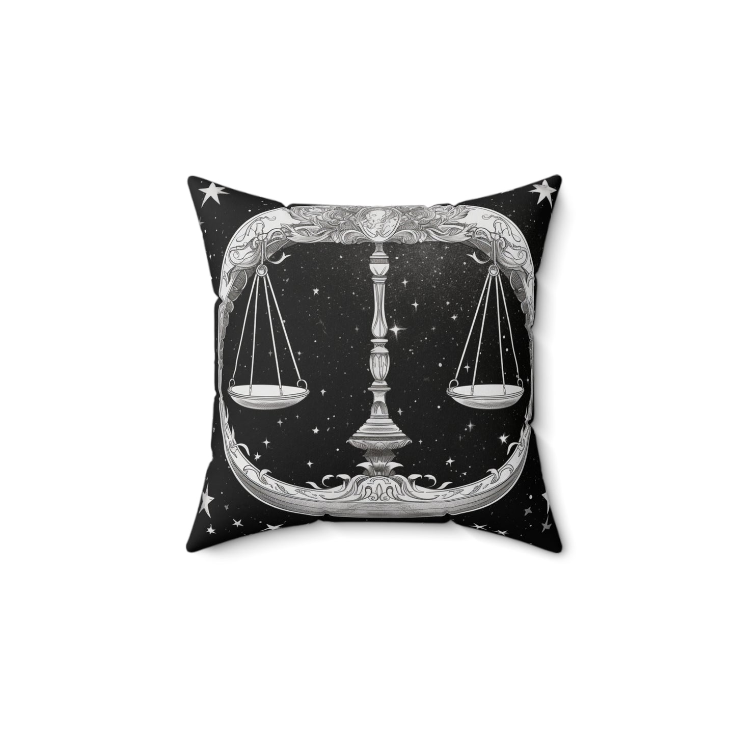 Libra Zodiac, Scales Symbol Design, Air Element, Spun Polyester Square Pillow