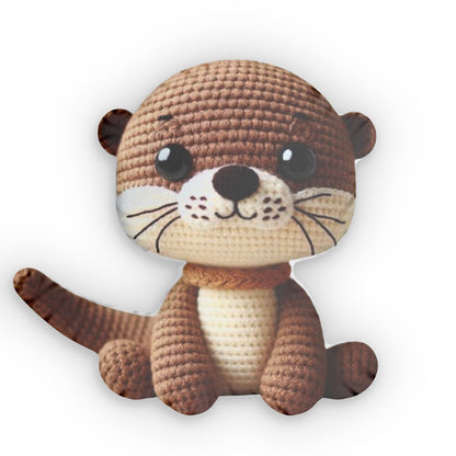 Cute Crochet Otter, Plush Shaped Pillow