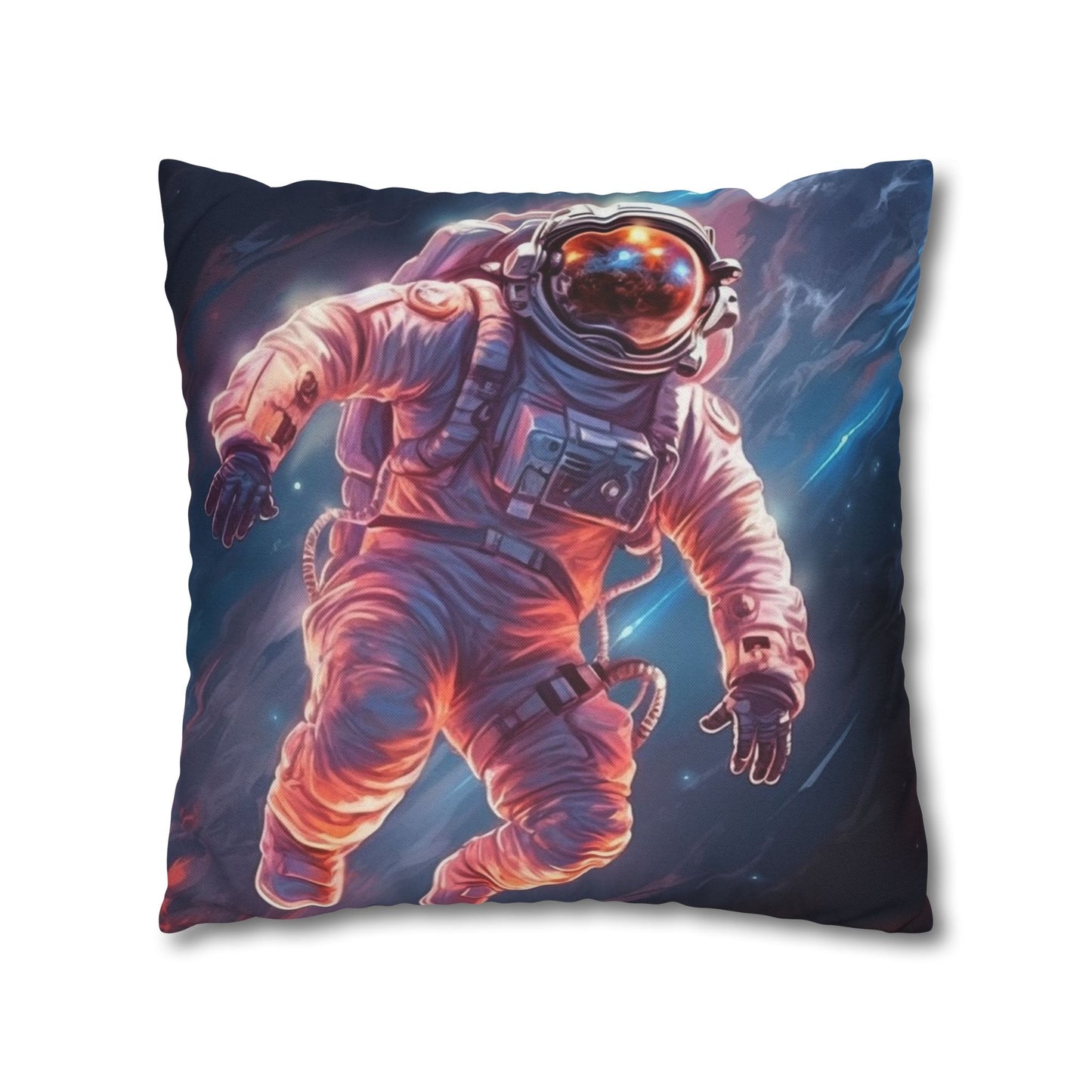 Astronaut Outer Space - Galaxy Starfield Art Spun Polyester Square Pillow Case