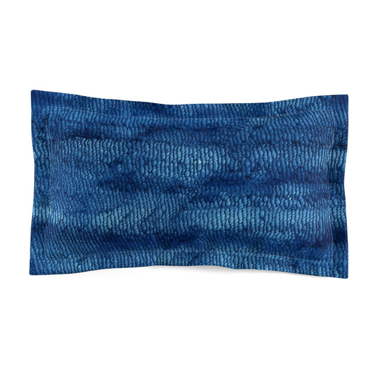 Blue Spectrum: Denim-Inspired Fabric Light to Dark - Microfiber Pillow Sham