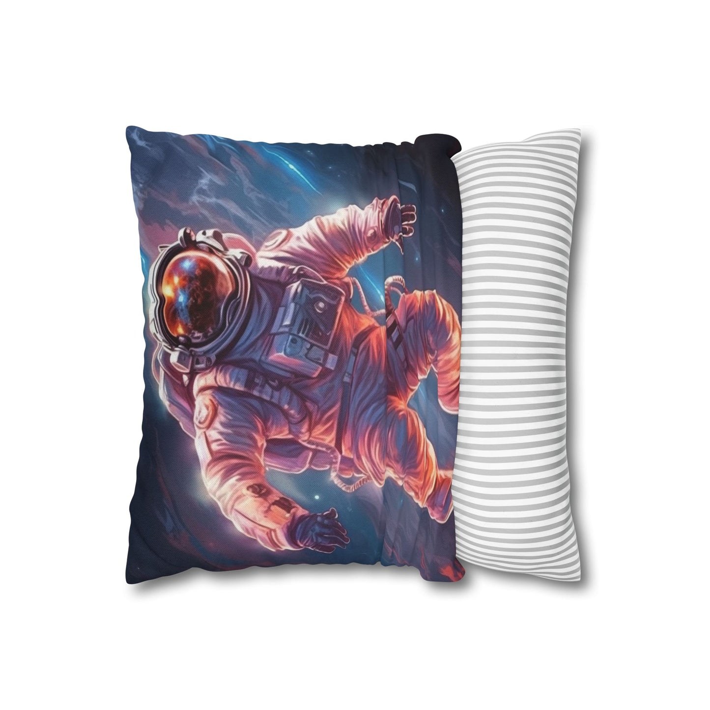 Astronaut Outer Space - Galaxy Starfield Art Spun Polyester Square Pillow Case