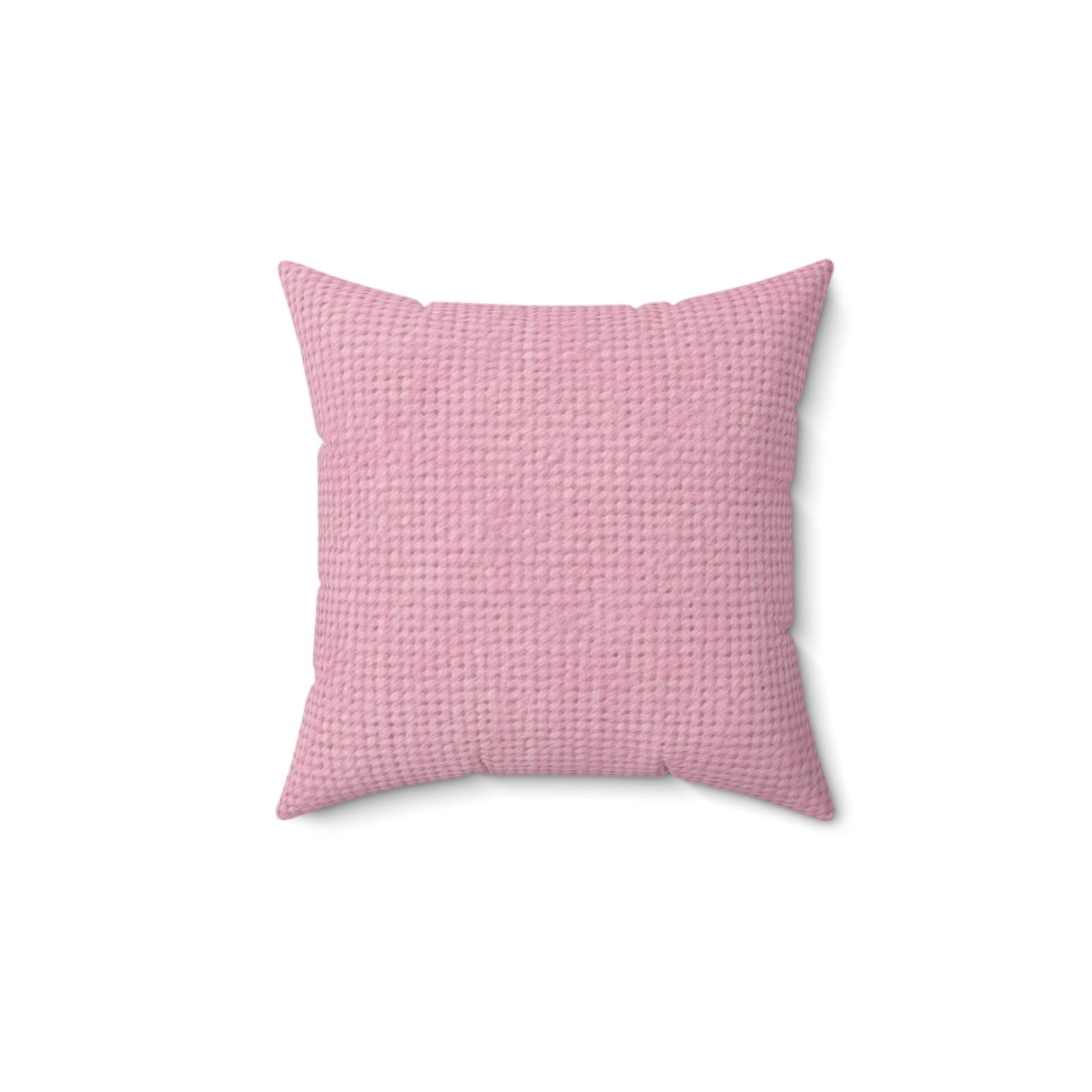 Blushing Garment Dye Pink: Denim-Inspired, Soft-Toned Fabric - Spun Polyester Square Pillow