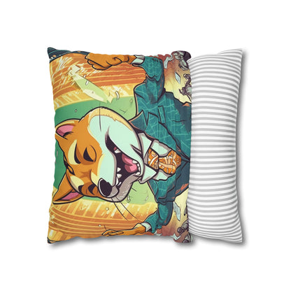 Synthwave Shiba Inu NYSE Collector's Gear: Spun Polyester Square Pillow Case