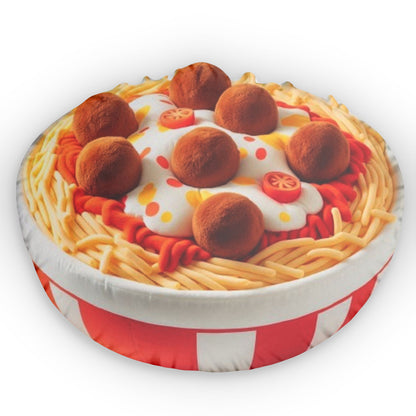 Spaghetti And Meatballs, Plush Shaped Pillow