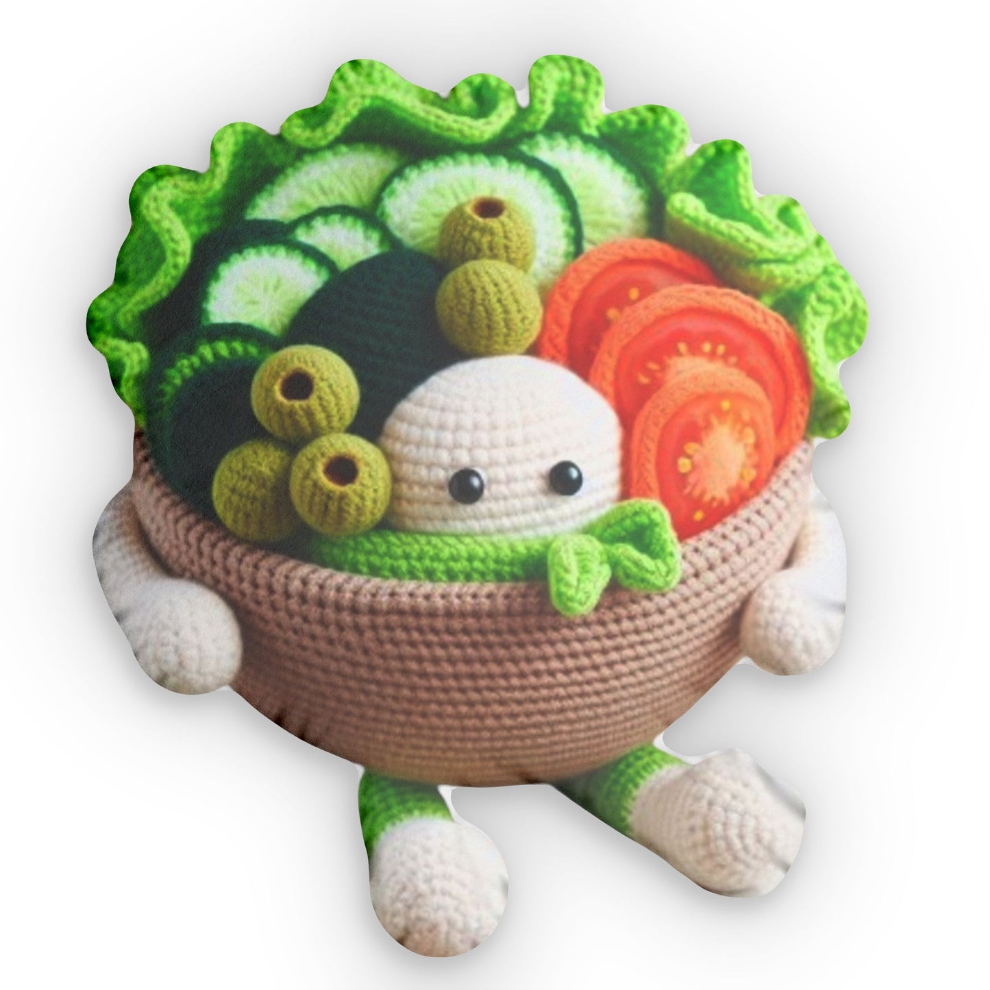 Crochet Salad Kawaii, Vegetable Gift, Plush Shaped Pillow