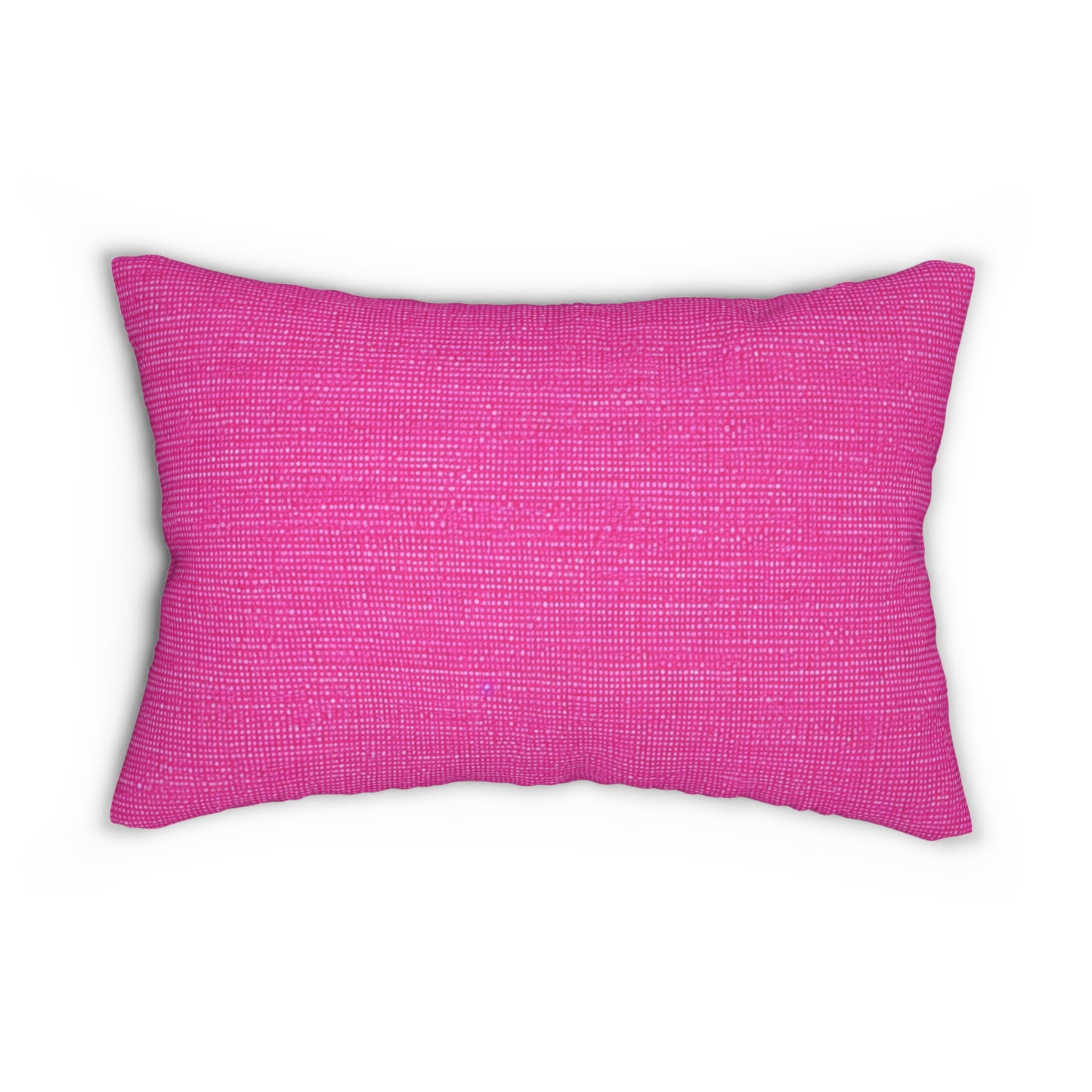 Hot Neon Pink Doll Like: Denim-Inspired, Bold & Bright Fabric - Spun Polyester Lumbar Pillow