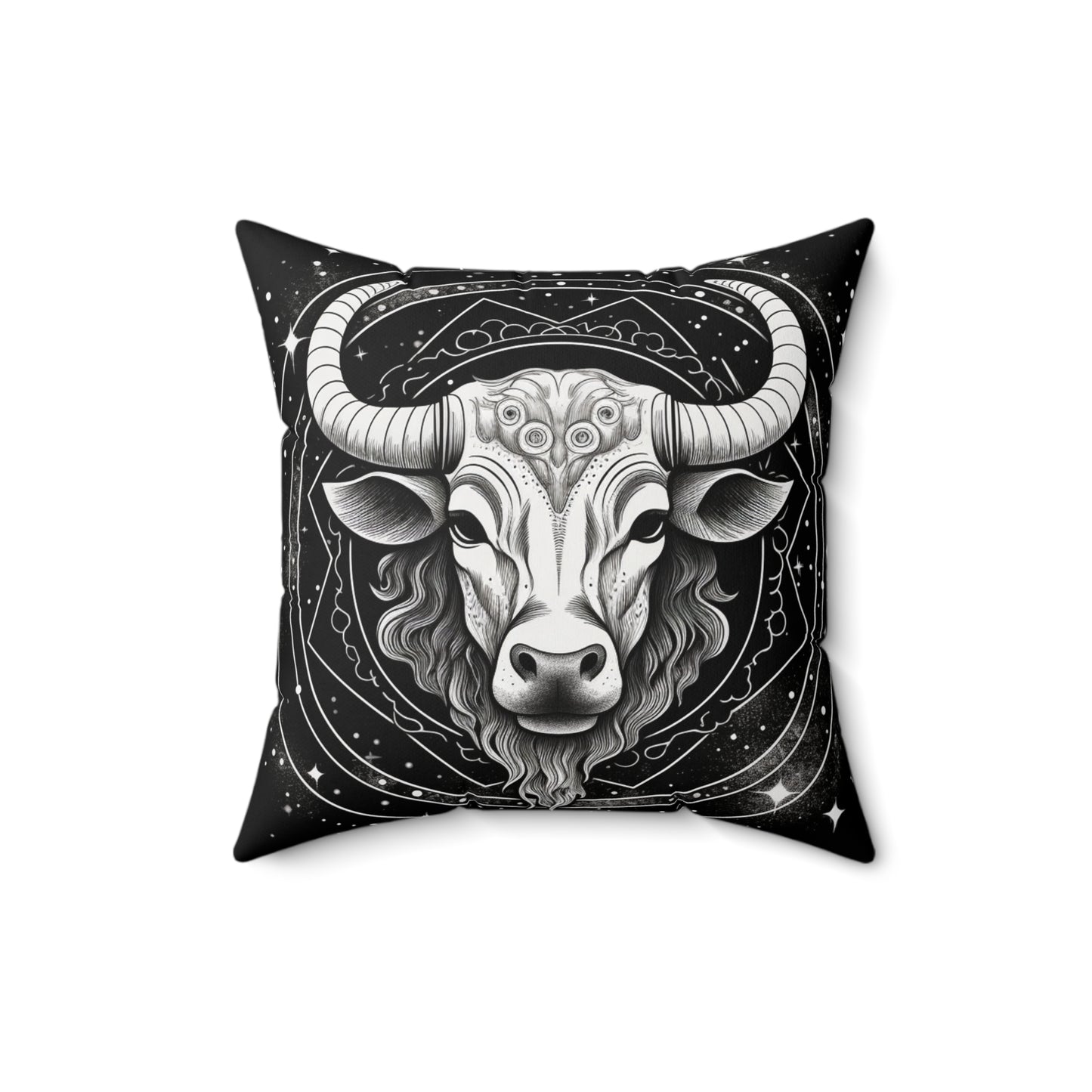 Taurus Zodiac, Earthy Bull Design, Earth Element, Spun Polyester Square Pillow