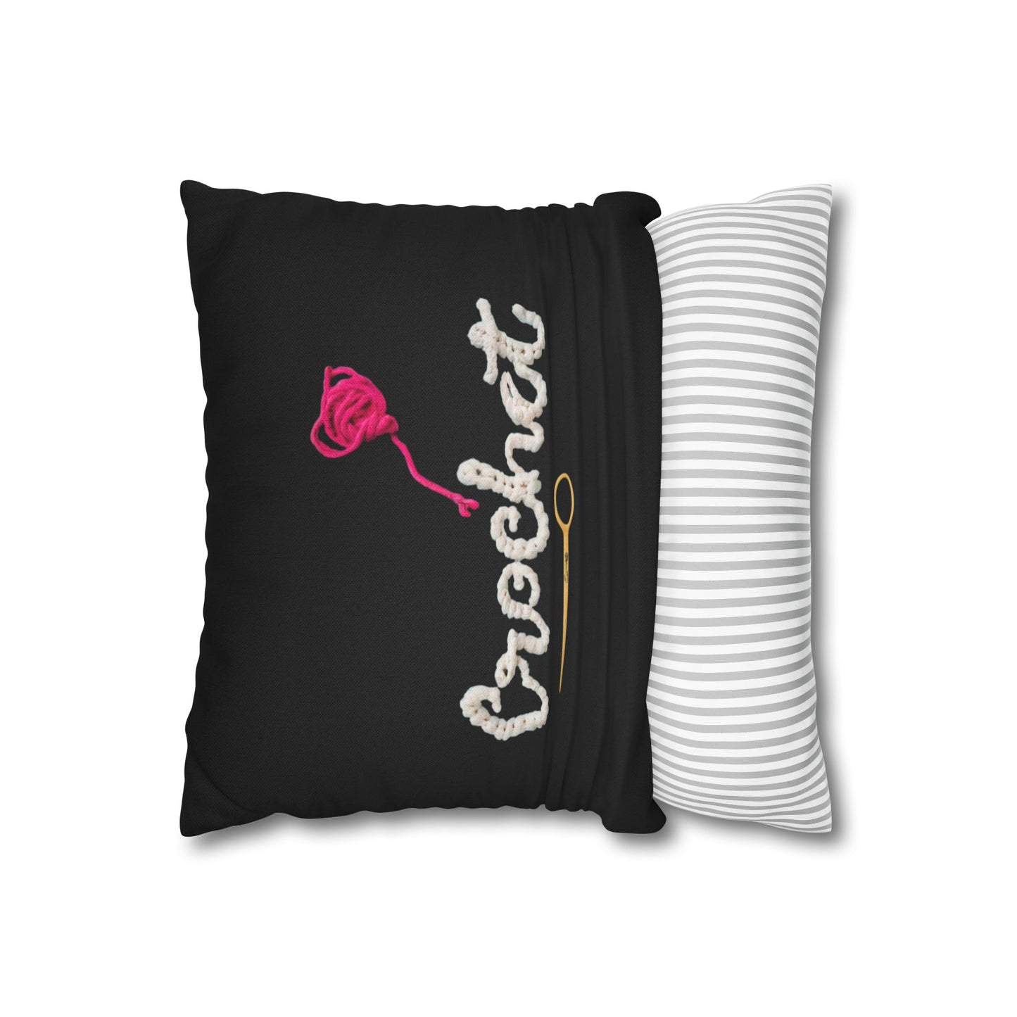 Crochet Love Gift - Heartfelt Fabric Fashion Collector Style - Spun Polyester Square Pillow Case