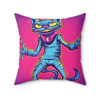 Evil Alien Cat Style Spun Polyester Square Pillow