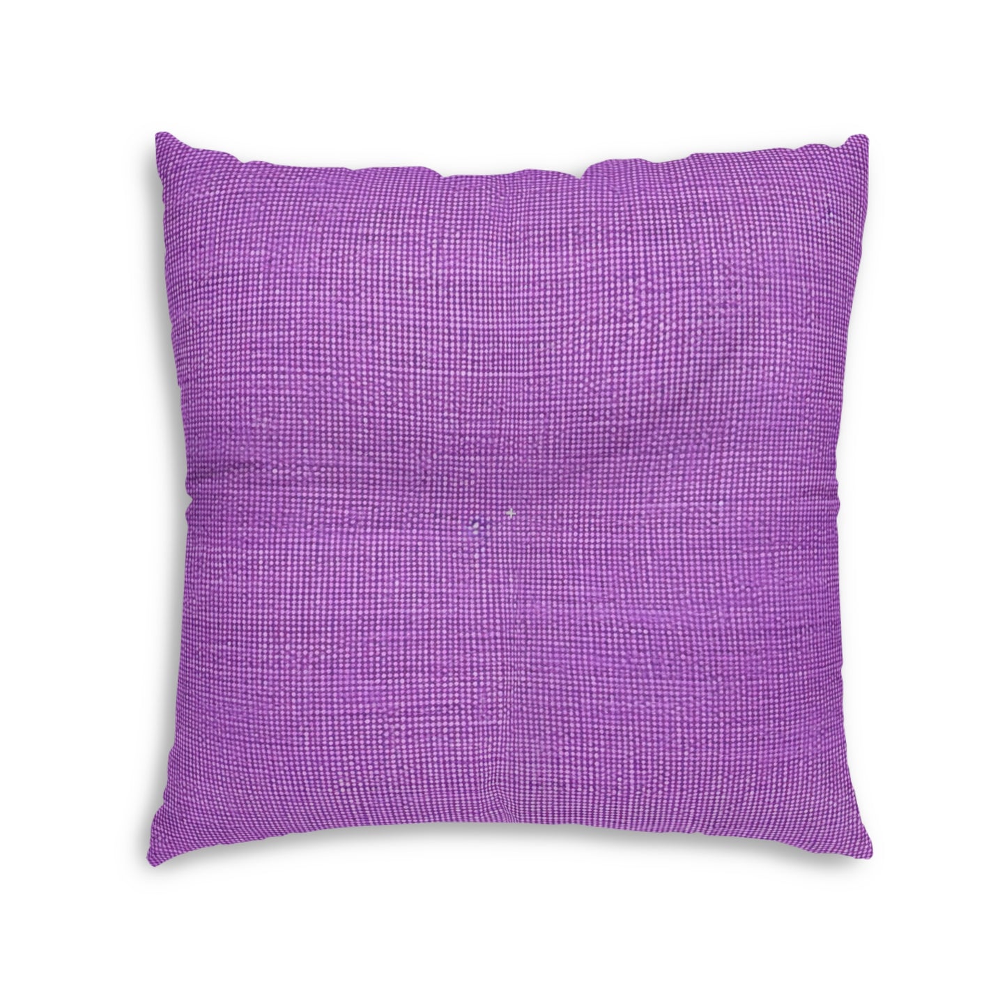 Hyper Iris Orchid Red: Denim-Inspired, Bold Style - Tufted Floor Pillow, Square