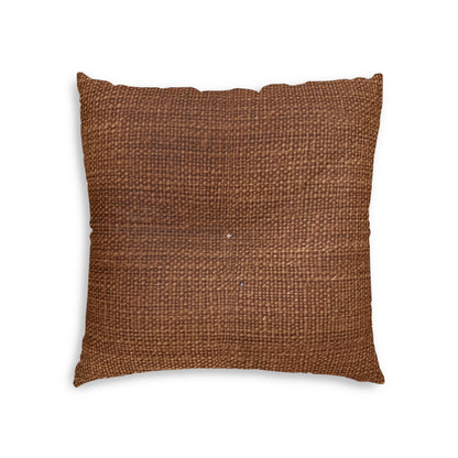 Luxe Dark Brown: Denim-Inspired, Distinctively Textured Fabric - Tufted Floor Pillow, Square