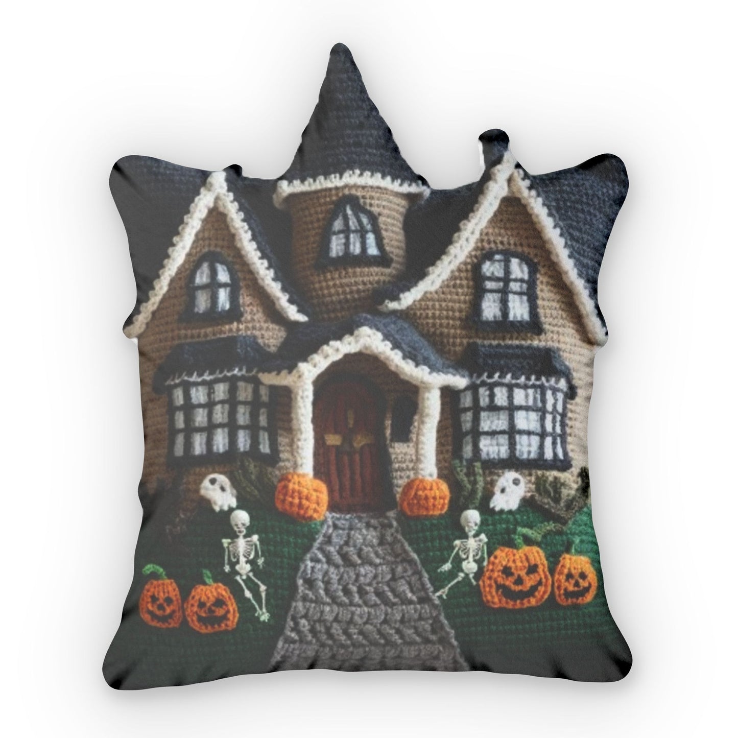 Haunted Mansion Halloween, Spooky Haunted House, Scary Gift, Plush Shaped Pillow