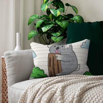 Koala Bear Animal Tree Climber Spun Polyester Lumbar Pillow