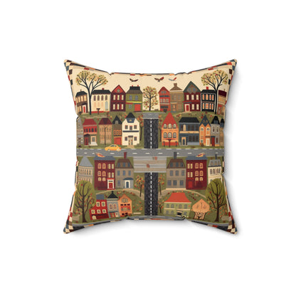 Home Town Quilt Design - Spun Polyester Square Pillow