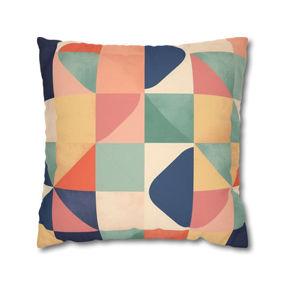 Minimalist Geometric Shapes - Pastel Decor Design Spun Polyester Square Pillow Case