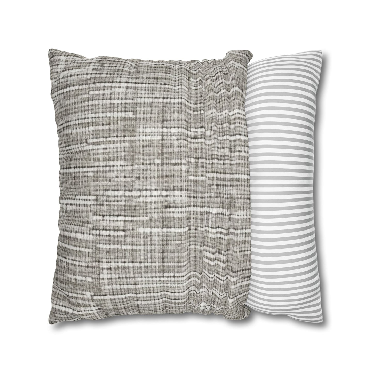 Silver Grey: Denim-Inspired, Contemporary Fabric Design - Spun Polyester Square Pillow Case