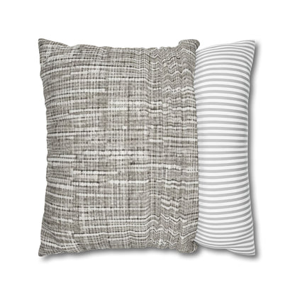 Silver Grey: Denim-Inspired, Contemporary Fabric Design - Spun Polyester Square Pillow Case