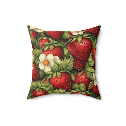 Strawberry Euphoria: The Ultimate Guide to Celebrating Life's Sweetest BerrySpun Polyester Square Pillow