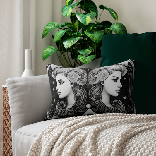 Gemini Zodiac Sign Indoor Pillow Cover, Double Sided Print, Durable Polyester