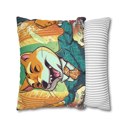 Synthwave Shiba Inu NYSE Collector's Gear: Spun Polyester Square Pillow Case