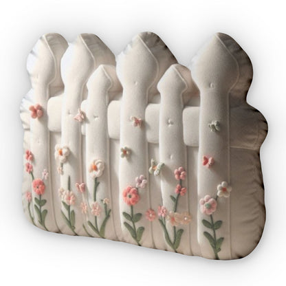 Fence Garden Spring Flower, Plush Shaped Pillow