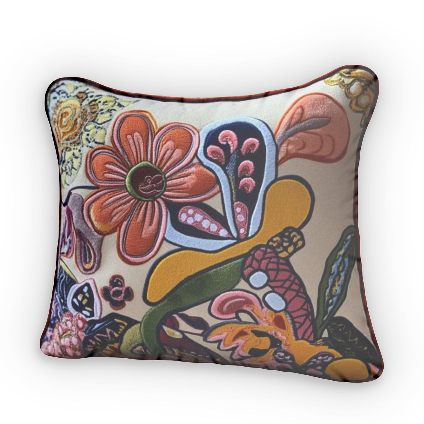 Boho Flower Bohemian Plush Shaped Pillow