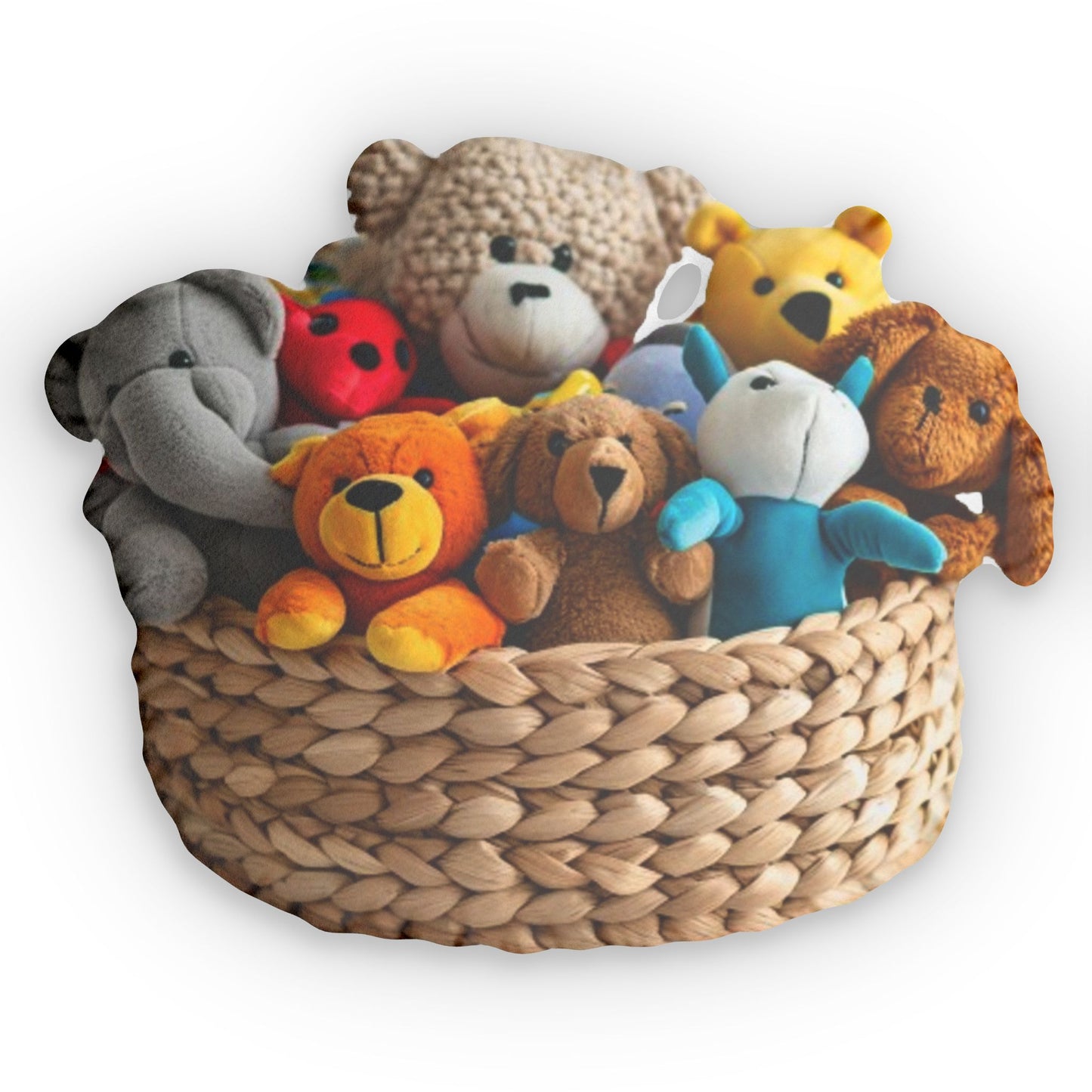 Basket Of Plush Toys, Tug Toys, Plush Shaped Pillow