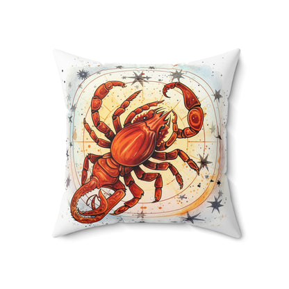 Prickly Scorpio Astrology - Sharp Zodiac Scorpion Celestial Horoscope - Spun Polyester Square Pillow