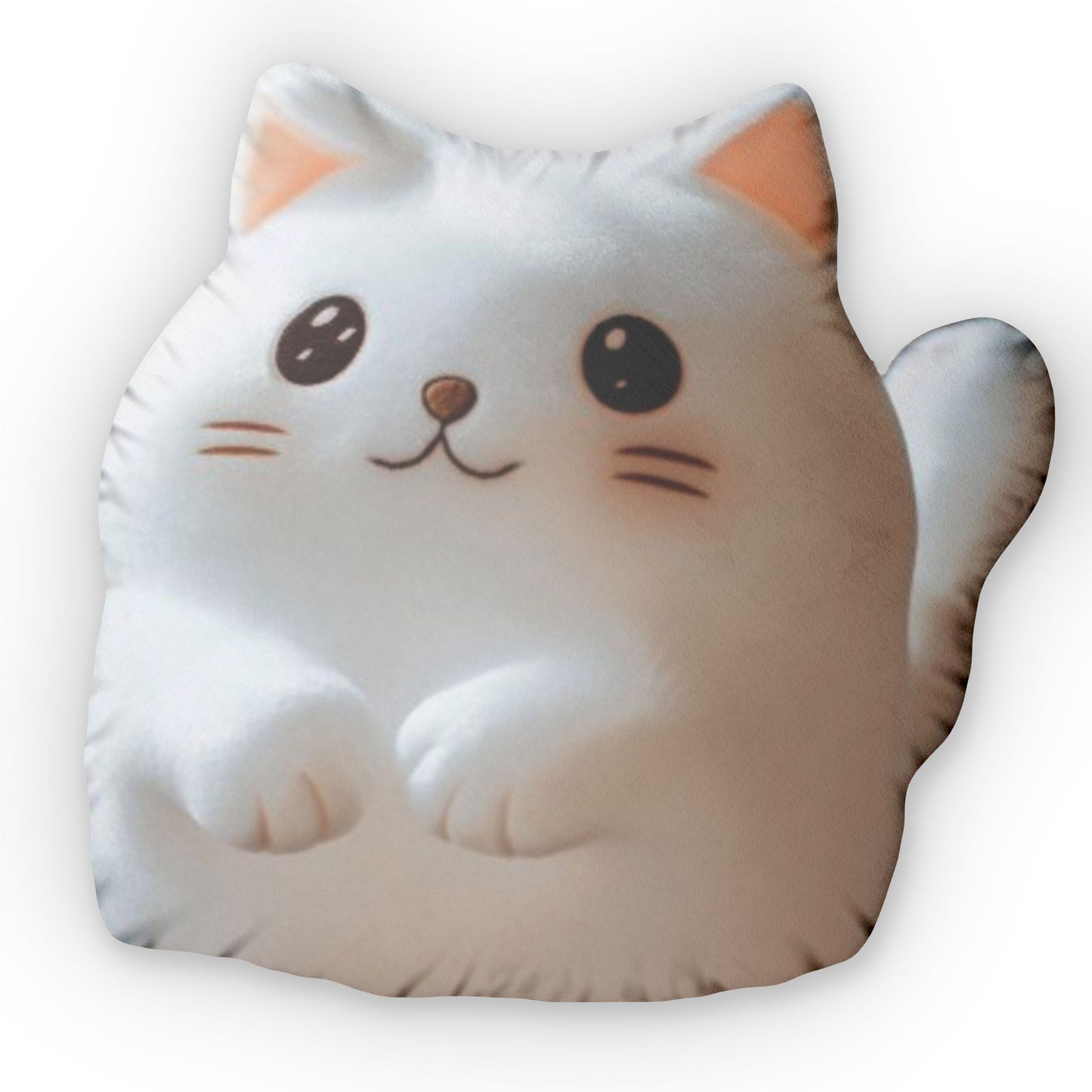 Cute Marshmallow Kitten Plush Shaped Pillow