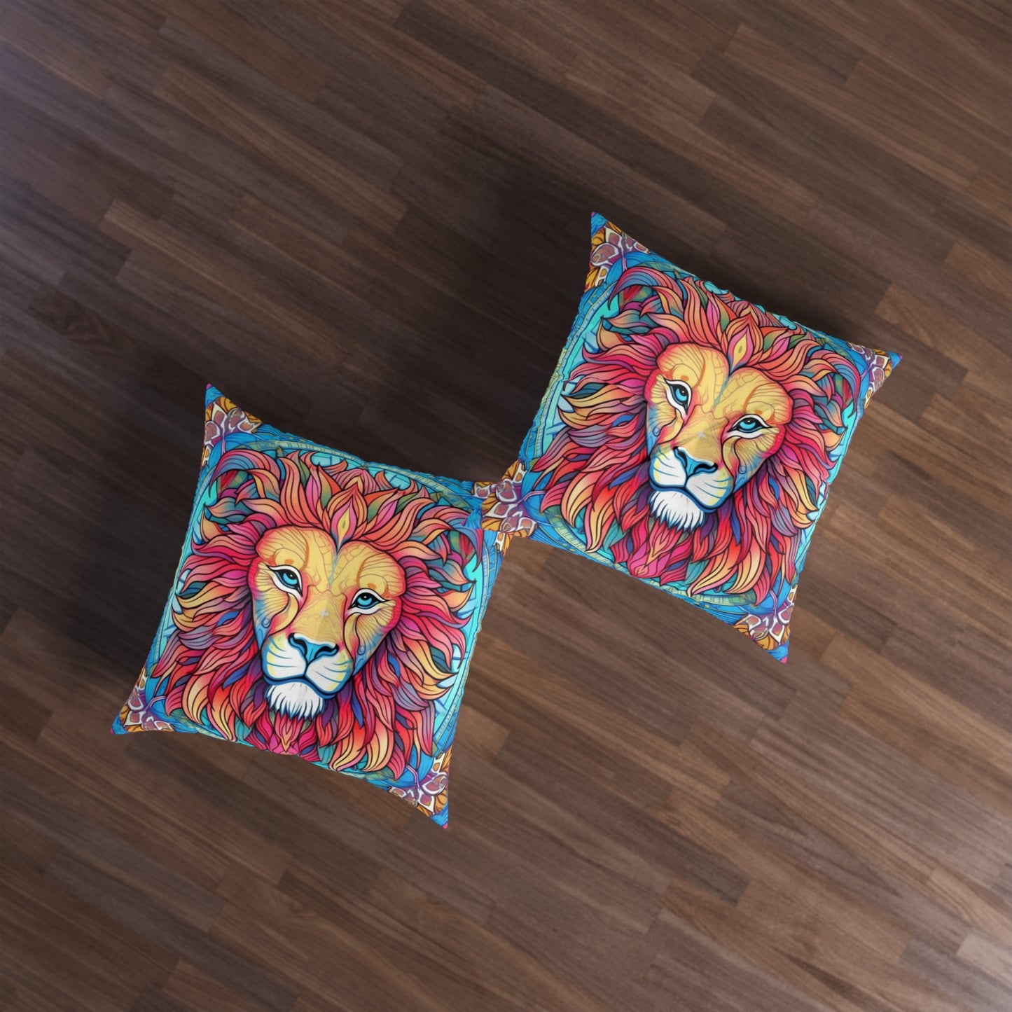 Astrological Leo - Cosmic Zodiac Constellation, Lion Symbol Art - Tufted Floor Pillow, Square