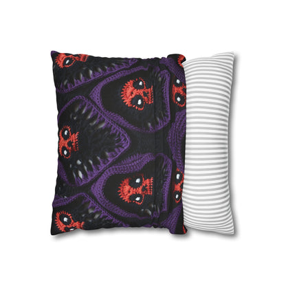 Grim Reaper Crochet Halloween Fright Scare Ghoul Fantasy Horror - Spun Polyester Square Pillow Case