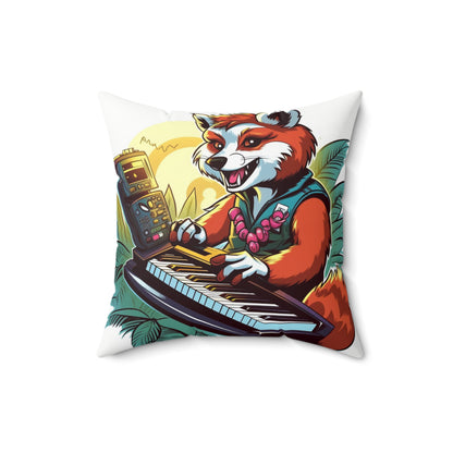 Red Panda Keyboard Music Piano Graphic Spun Polyester Square Pillow