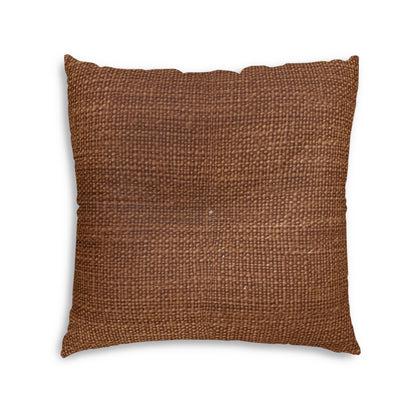 Luxe Dark Brown: Denim-Inspired, Distinctively Textured Fabric - Tufted Floor Pillow, Square