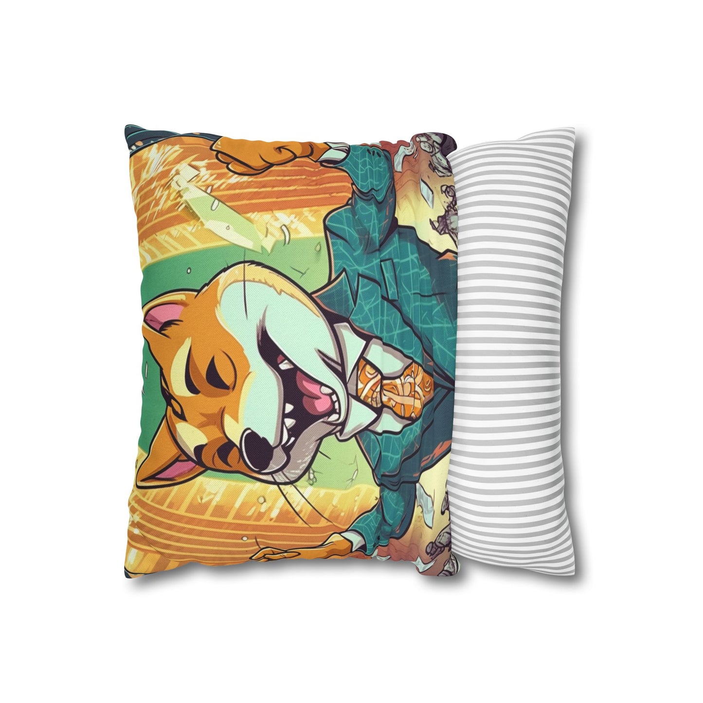 Synthwave Shiba Inu NYSE Collector's Gear: Spun Polyester Square Pillow Case