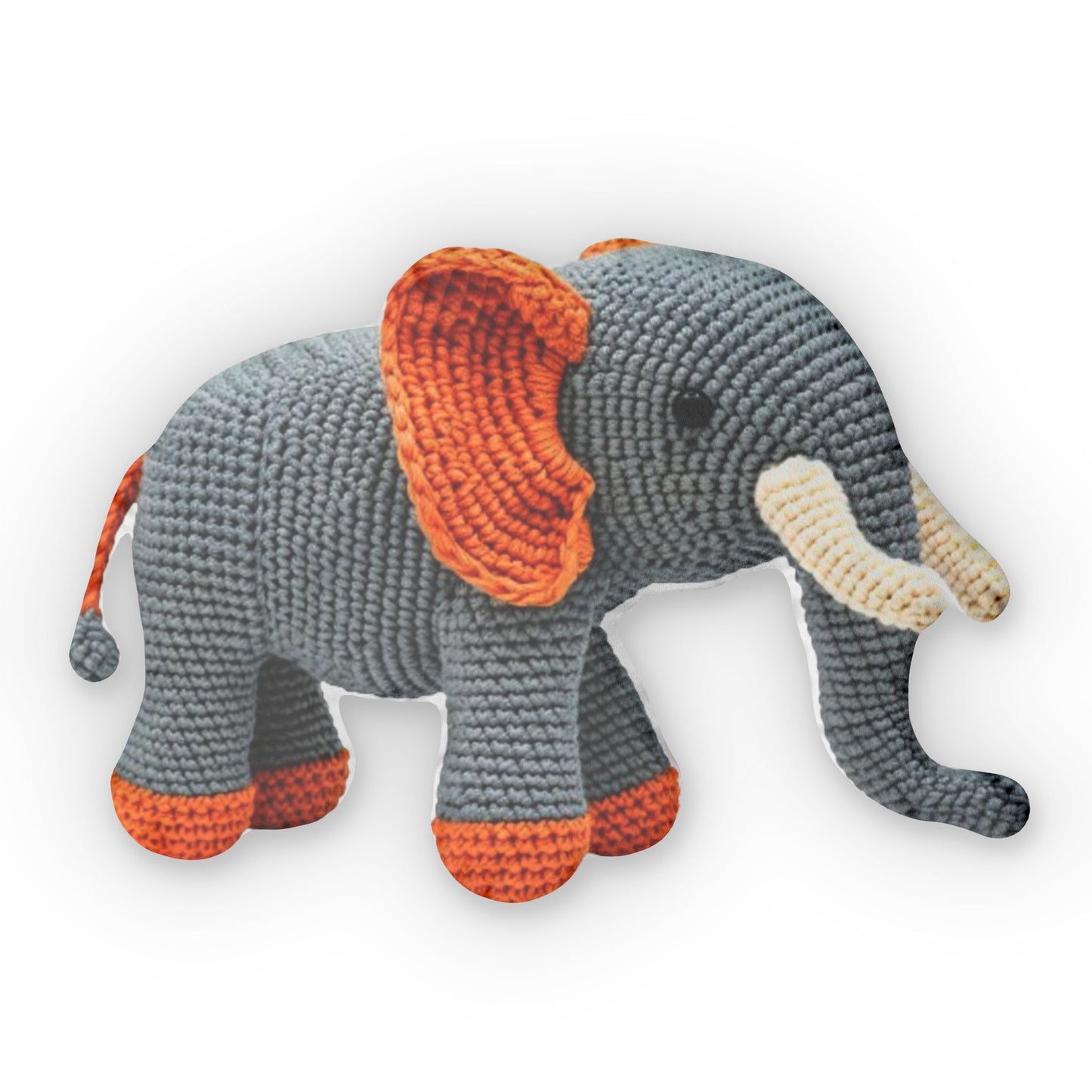 Elephant Nutty Kids Plush Safari - Pillow Gift, Crochet Plush Gift