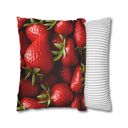 Strawberry Patch Picks: Home Decor and Gifts for the Ultimate Berry Fan - Spun Polyester Square Pillow Case