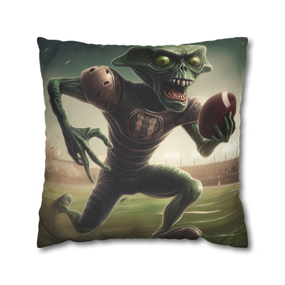 Alien Football Space Sport Game Stadium Athlete Galaxy Player - Spun Polyester Square Pillow Case