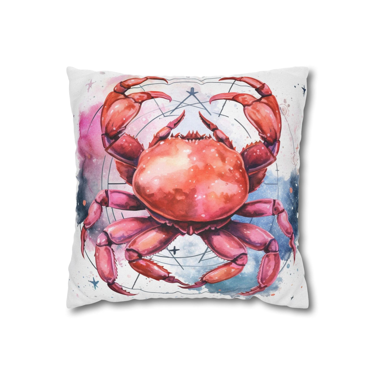 Cancer Star Sign - Elegant Zodiac Astrology Spun Polyester Square Pillow Case