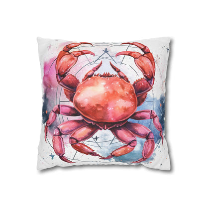 Cancer Star Sign - Elegant Zodiac Astrology Spun Polyester Square Pillow Case