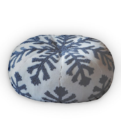 Blue Snowflake Christmas Beanbag Chair, Plush Shaped Pillow