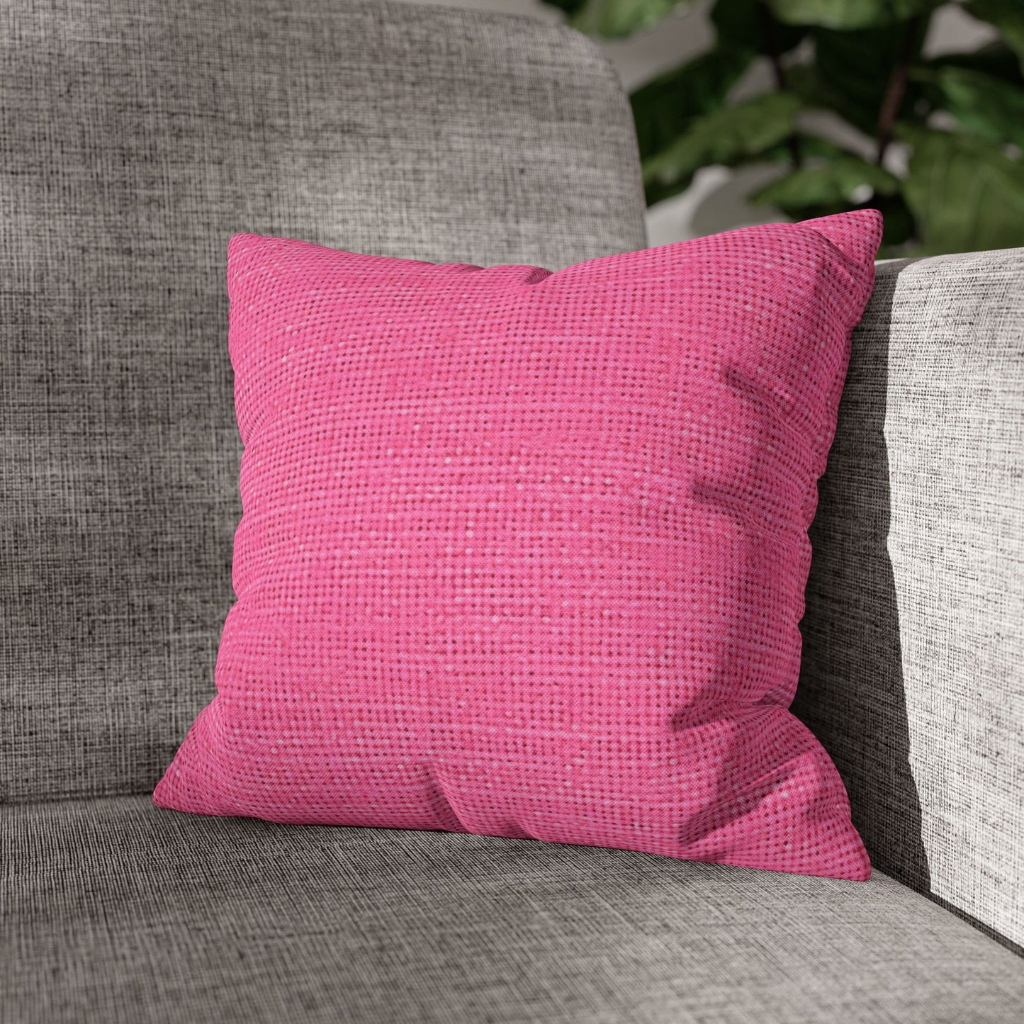 Doll-Like Pink Denim Designer Fabric Style - Spun Polyester Square Pillow Case