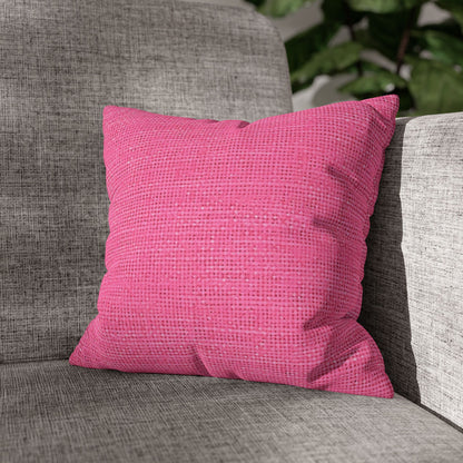 Doll-Like Pink Denim Designer Fabric Style - Spun Polyester Square Pillow Case