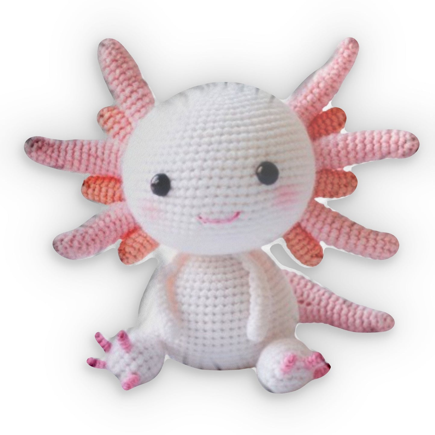 Amigurumi Axolotl, Shaped Pillow, Plush Crochet Gift