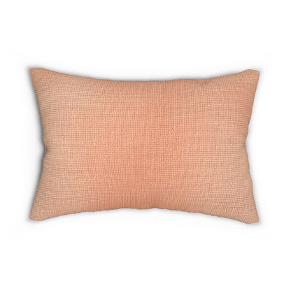 Soft Pink-Orange Peach: Denim-Inspired, Lush Fabric - Spun Polyester Lumbar Pillow