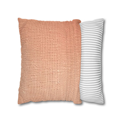 Soft Pink-Orange Peach: Denim-Inspired, Lush Fabric - Spun Polyester Square Pillow Case