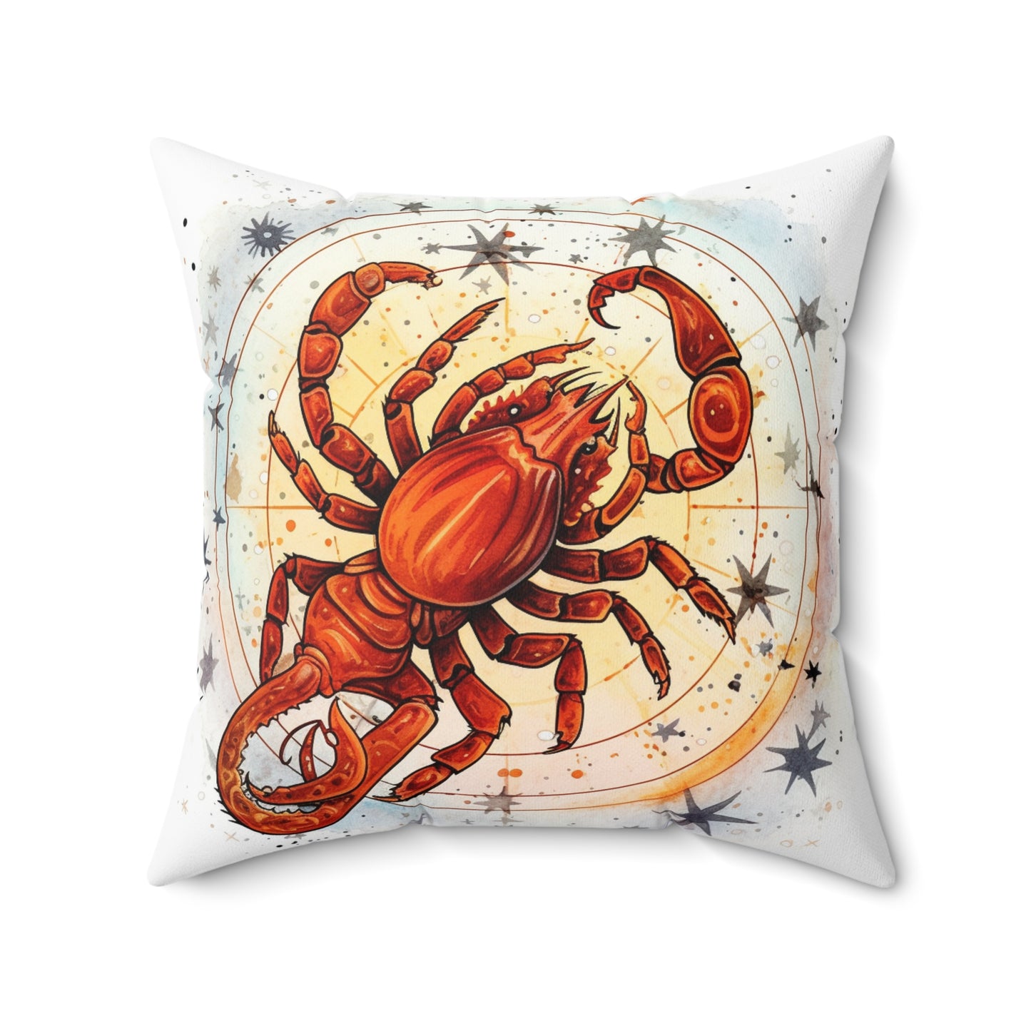 Prickly Scorpio Astrology - Sharp Zodiac Scorpion Celestial Horoscope - Spun Polyester Square Pillow