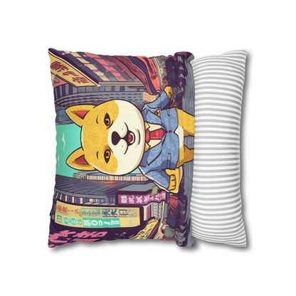 Shiba Inu Business Dog Pillow Case Crypto Fan Favorite, Polyester