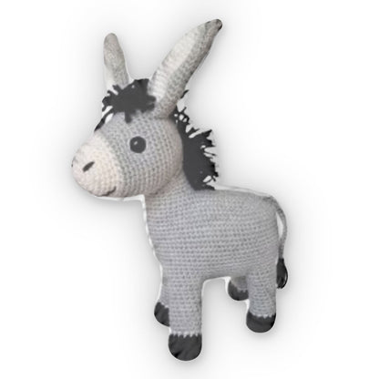 Crochet Donkey - amigurumi plush - Shaped Pillow