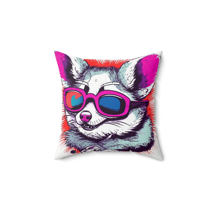 Delighted Opossum Animation graphic Spun Polyester Square Pillow