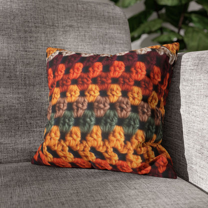 Crochet Thanksgiving Fall: Classic Fashion Colors for Seasonal Look - Spun Polyester Square Pillow Case